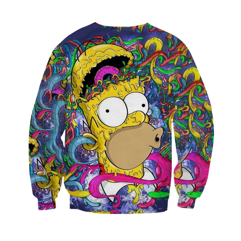 Cartoon Sweatshirt Men Women Kids Couple Hip Hop Streetwear Custom Slim Japanese Harajuku Pullovers Simp son Sweatshirts Clothes