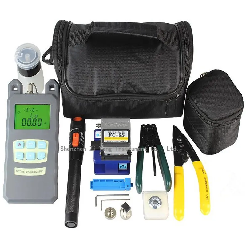 

275PCS/LOT Fiber Optic FTTH set of tools FC-6S Fiber Cleaver+Optical Power Meter 10Mw Visual Fault Locator+fiber cutting blades