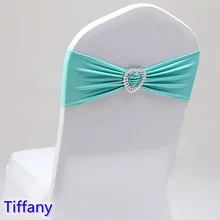 Tiffany цветная Подвязка из спандекса для стула ленты для свадебных стульев с сердечком Пряжка лайкра стрейч на стул полоса Универсальный отель Вечерние
