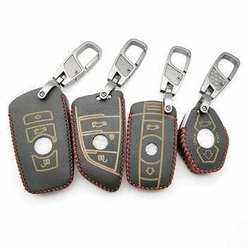 

2/3/4 Buttons 100% Leather Car Key Case Cover Fob For BMW M1 M2 M3 F10 F20 F30 M3 E38 E39 E46 E53 E60/61 E63/64 E90 Key Wallet
