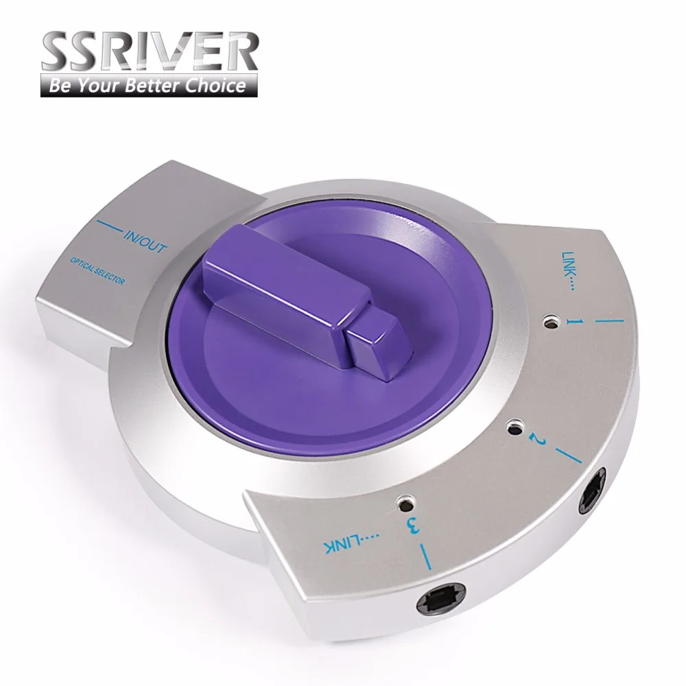 SSRIVER Digital Audio Optical Fiber Cable Toslink 3 Way Selector Switch