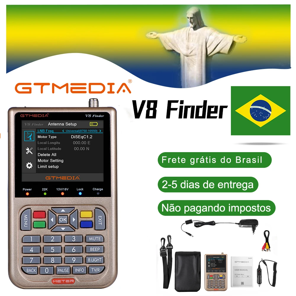 Skup GTMEDIA V8 Finder DVB S2 DVB S2X umowy o wolnym handlu cyfrowej telewizji satelitarnej SatFinder miernik HD 1080P wyszukiwarka satelitarna narzędzie ACM Sat Finder lnb sygnał
