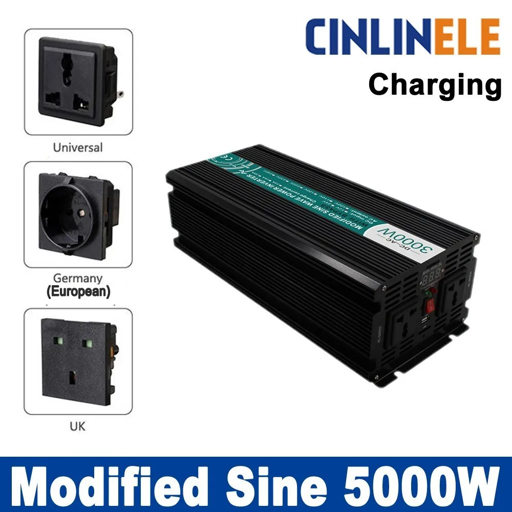 

Smart inverter 5000W Charge Modified Sine Wave Inverter CLM5000A DC12V 24V 48V to AC 110V 220V 5000W Surge Power 10000W