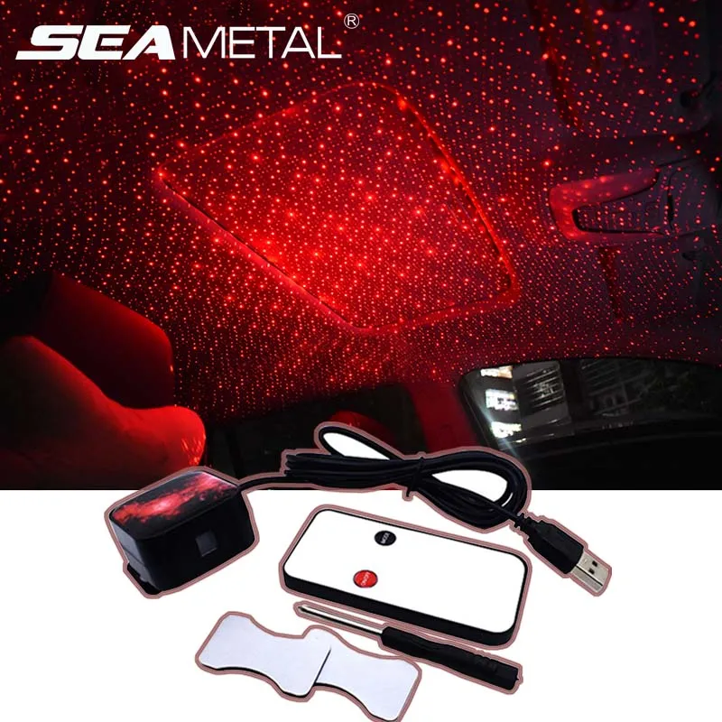 

12V LED Car Ambient Star Lights Car Interior Atmosphere Light Automobiles Projector Decorative Star Romantic Goods Accessories