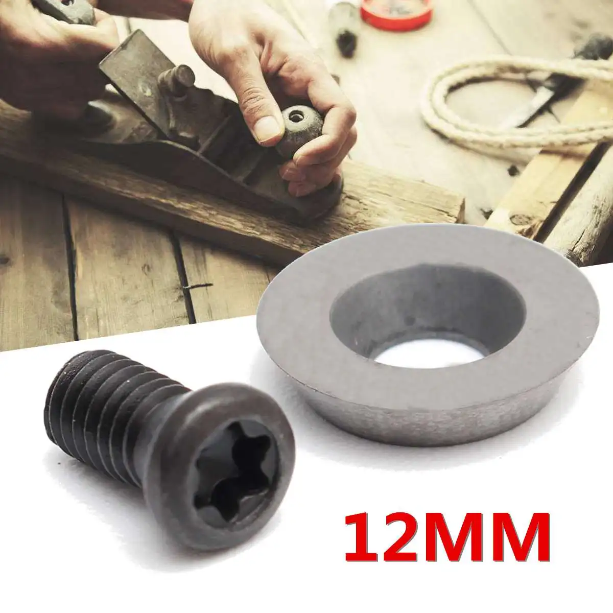 

1Pcs 12mm Round Carbide Insert Cutter with Screws for Ci3 Wood Turning Tool