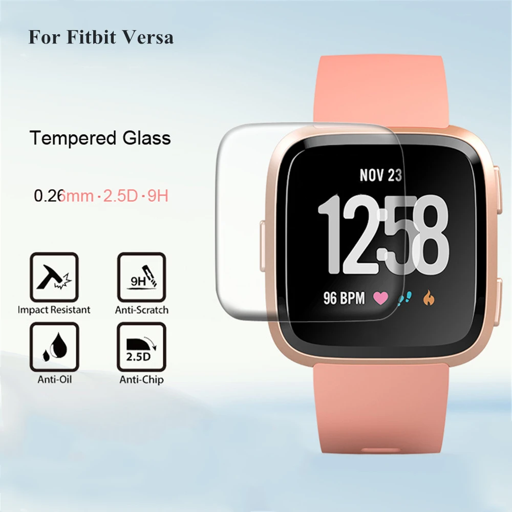 

Tempered Glass for Fitbit Versa Screen Protector Cover 9H 2.5D Premium Screen Protector Film Accessories 1/2/5 PCS for VERSA