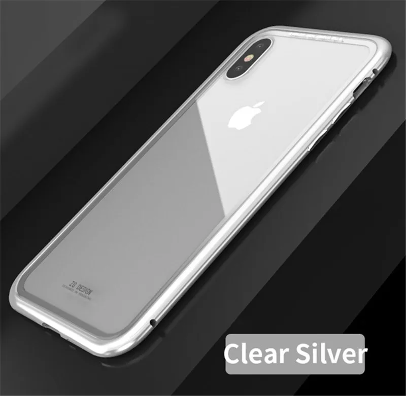 Магнитная Адсорбция чехол для iPhone X 7 8 плюс металлический корпус рамка крышка Закаленное стекло для iPhone 6S 7 8 плюс изысканные чехлы