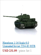 2,4G Henglong 1/16 весы 6,0 Пластик Ver советский T34-85 RTR радиоуправляемая модель танка 3909 TH12910