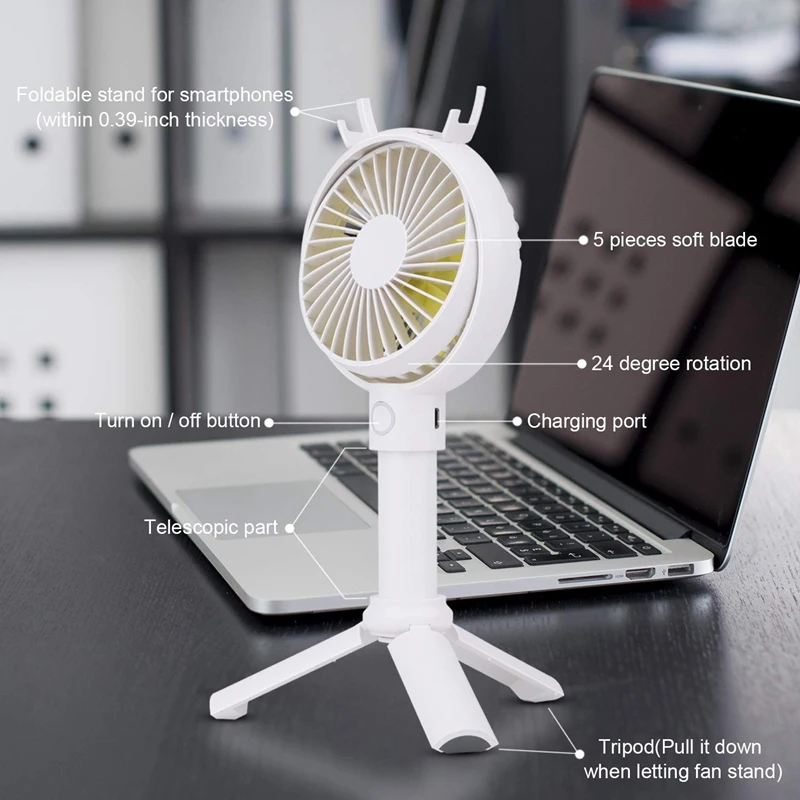 Мини-портативный вентилятор, персональный портативный Настольный вентилятор для коляски с usb-аккумулятором, работающий от аккумулятора
