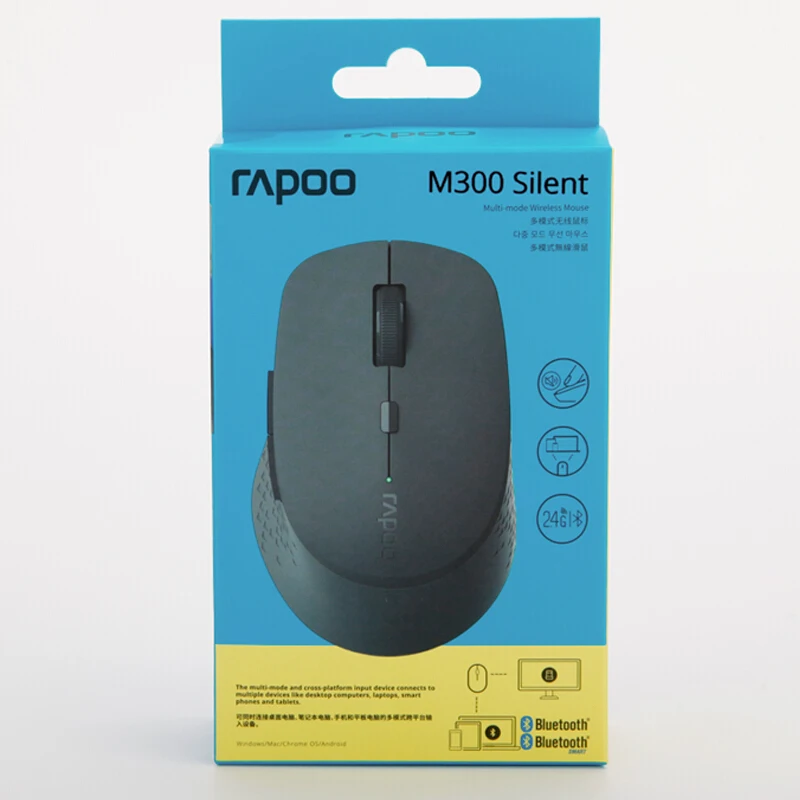 Rapoo M300 оригинальная Бесшумная беспроводная мышь с 1600 dpi Bluetooth 3,0/4,0 RF 2,4 GHz для подключения трех устройств