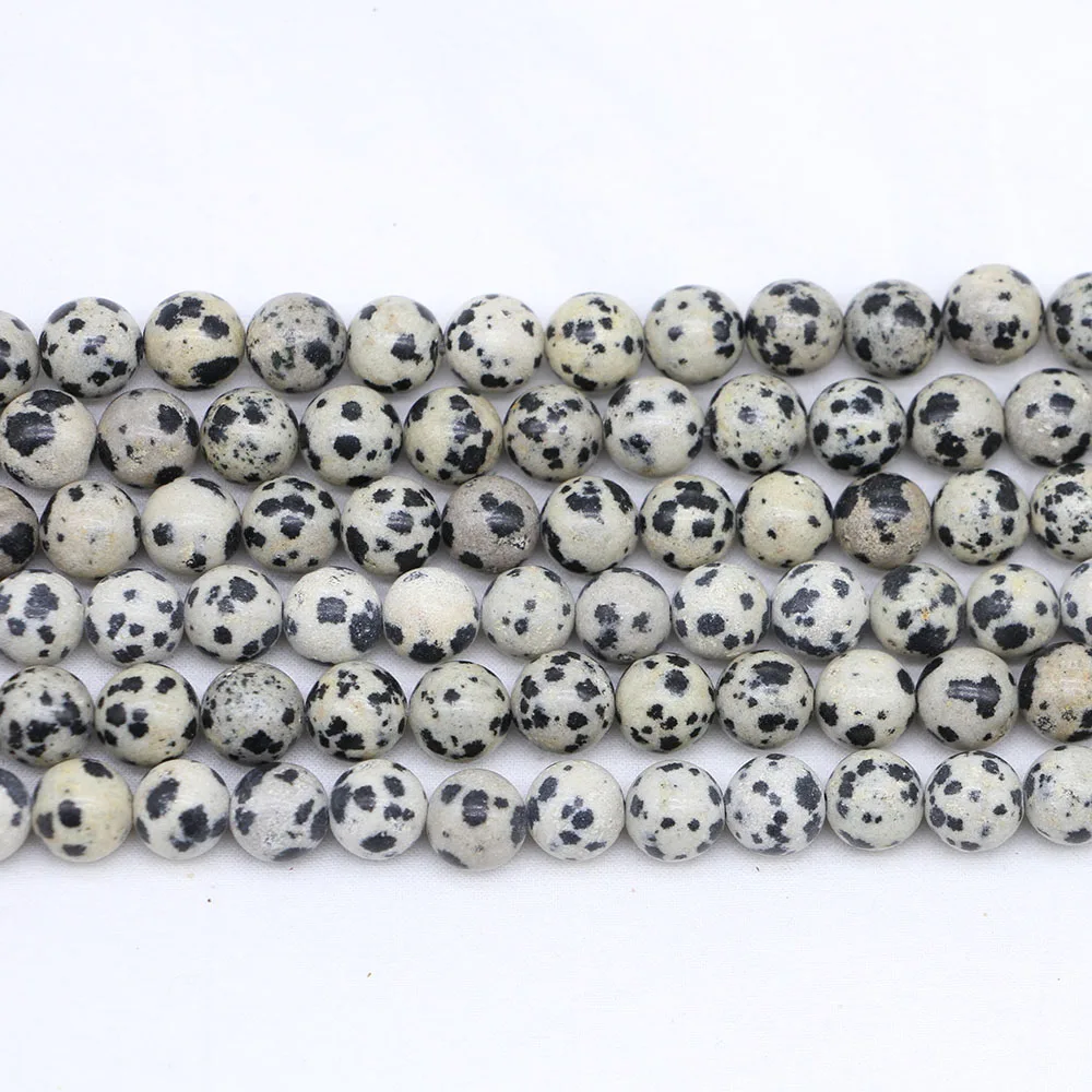 

1strand/lot 4/6/8/10/12mm Round Natural Stone Spotted Beads Loose Spacer Bead For Jewelry Making Findings DIY Bracelet Necklace