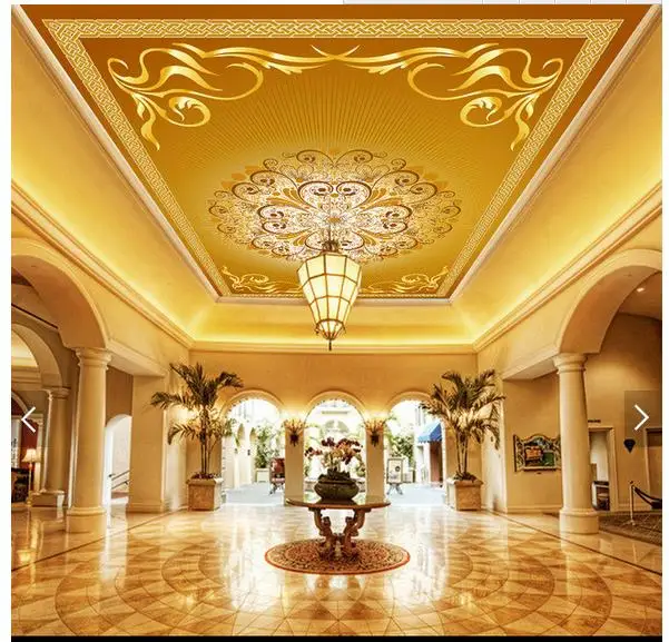 

3D wallpaper custom 3d ceiling wallpaper mural Luxurious and elegant ceiling adornment wall paper 3d living room photo wallpaper