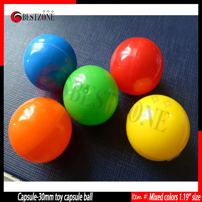 

Free shipping 50pcs 30mm or 1.19" plastic capsule ball vending machine solid colorful ball