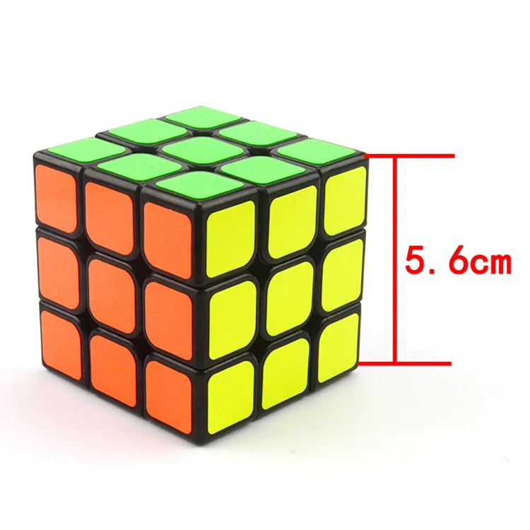 3x3x3 Magic Cube Profissional конкурс скорость Neo Cubo Magico Rubiksed ПВХ наклейки Головоломка Куб Прохладный игрушечные лошадки для детей и взрослых - Цвет: 5.6cm Black Sticker