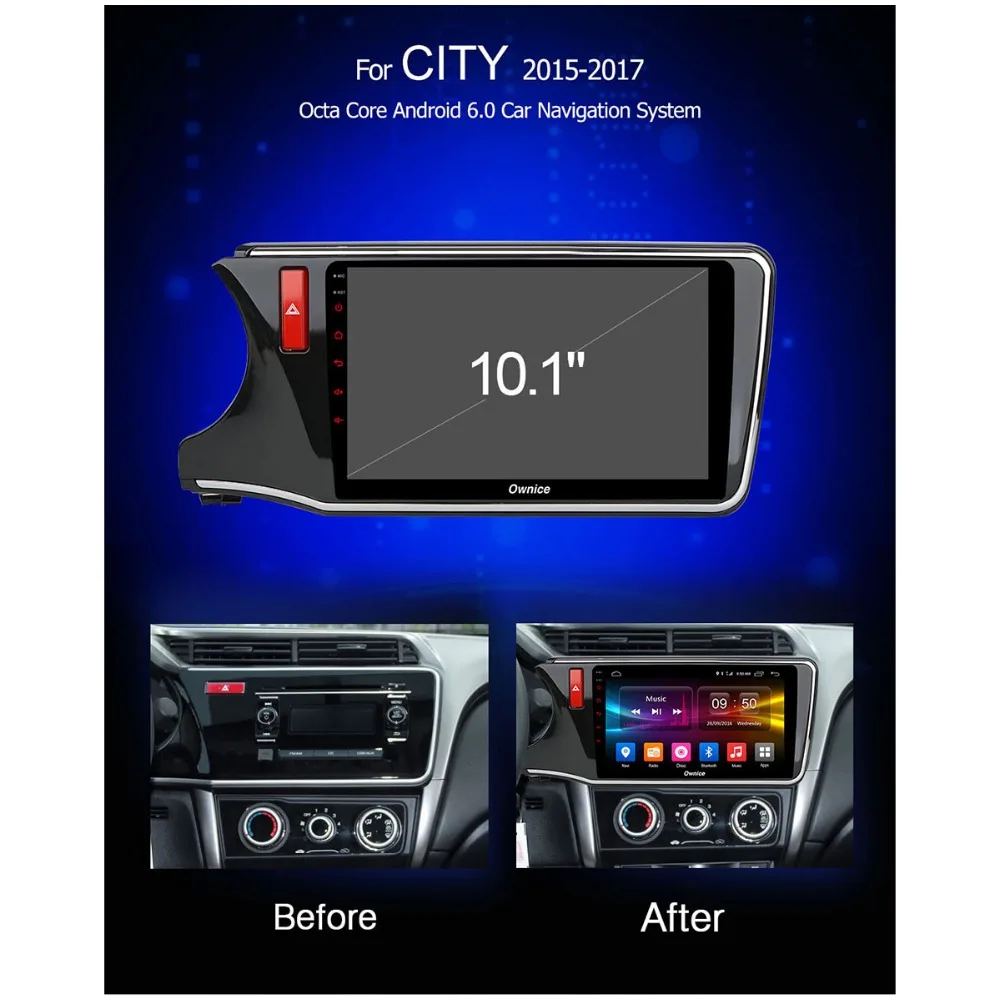 Best 10.1" IPS+2.5D 8Core 4G+32G Android 9.0 Car DVD GPS Radio For Honda City 2014 2015 2016 2017 2018 DSP CarPlay Multimedia Adas 1