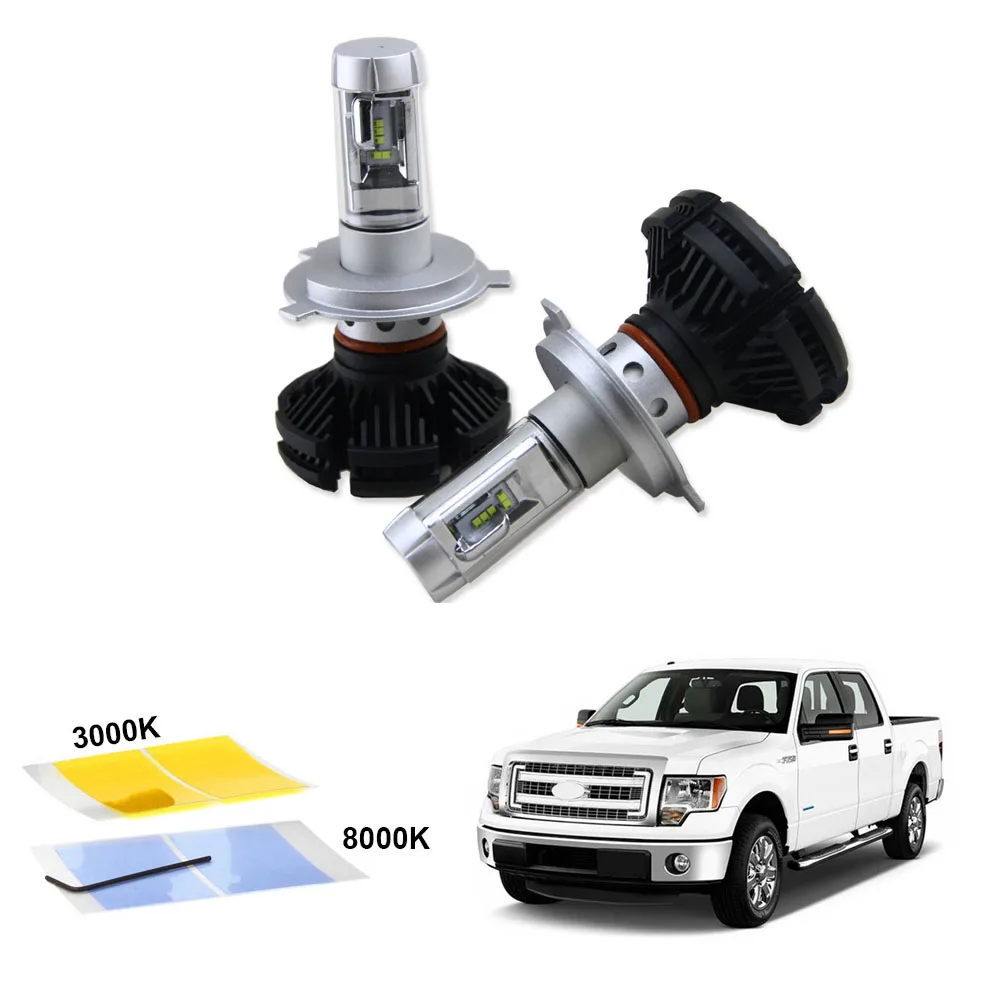 

High Power 50W 6000LM LED Headlight Kit Hi Lo Beam Bulbs For 2004-2014 Ford F150 F-150 3000K 6500K 8000K Car High Low Light