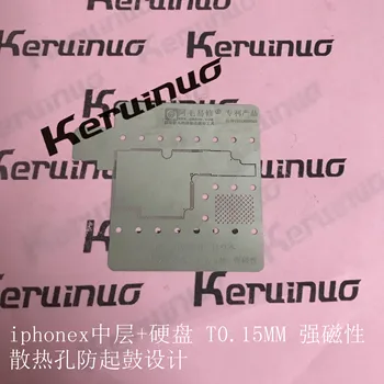 

AMaoe For iPhone X Midframe Nand Flash Chip IC BGA Stencil Motherboard Middle Layer Reball Pin Heat Solder Tin Plant Net 0.15mm