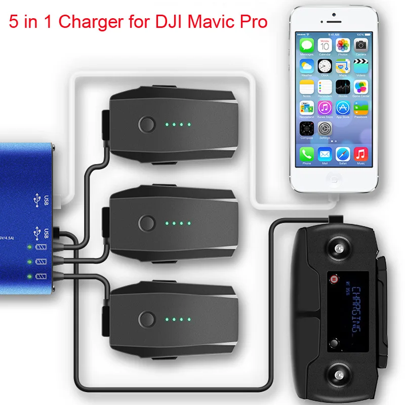 

5 in 1 Multi Intelligent USB Charging Battery Charger for DJI Mavic Pro Drone RC