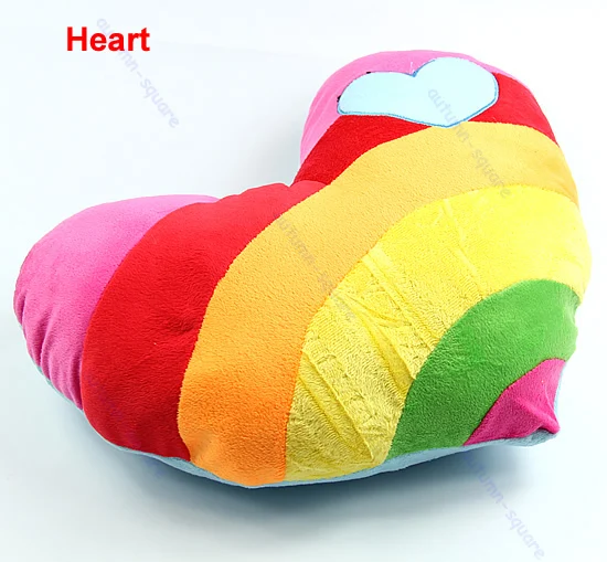 

Lovely Soft Stuffed Plush Cushion Nap Rainbow Love Throw Heart Pillow Toys