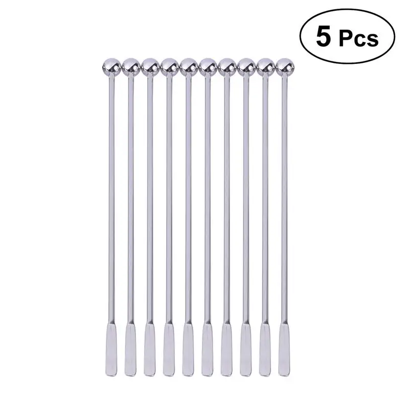 

5 Pcs 19cm Creative Mixing Cocktail Stainless Steel Stirrers Sticks for Wedding Bar Party Swizzle