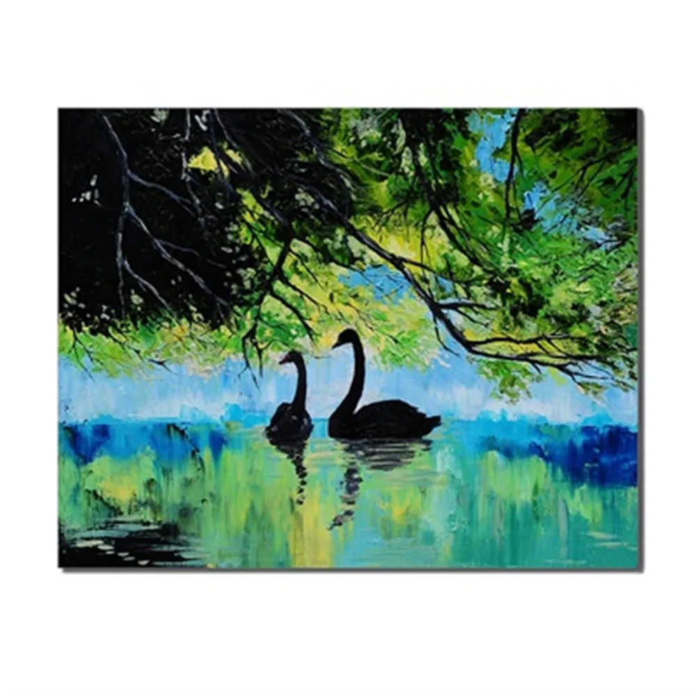 

Landscapes River Duck Branch Frameless Creative Artworks Scene Canvas Print Oil Painting Poster Living Room Unique Gifts On Wall