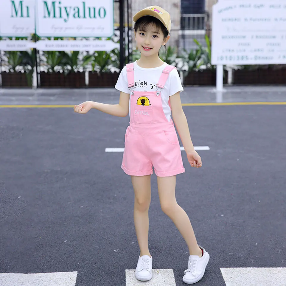 

2019 Clothes Set For Girls Spring Children's Costume Solid Shirt+Jumpsuit Casual autumn Clothes For Teen Girls 8 11 12 13 Years