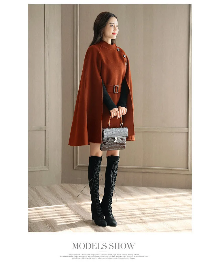 Модное Новое Женское шерстяное пальто, черные длинные куртки, свободные женские осенне-зимние модные пальто, Дамская Повседневная накидка, одежда