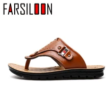 Летняя новая модная мужская повседневная кожаная удобная мужская обувь с открытым носком, сандалии Мужская мягкая обувь JLL001