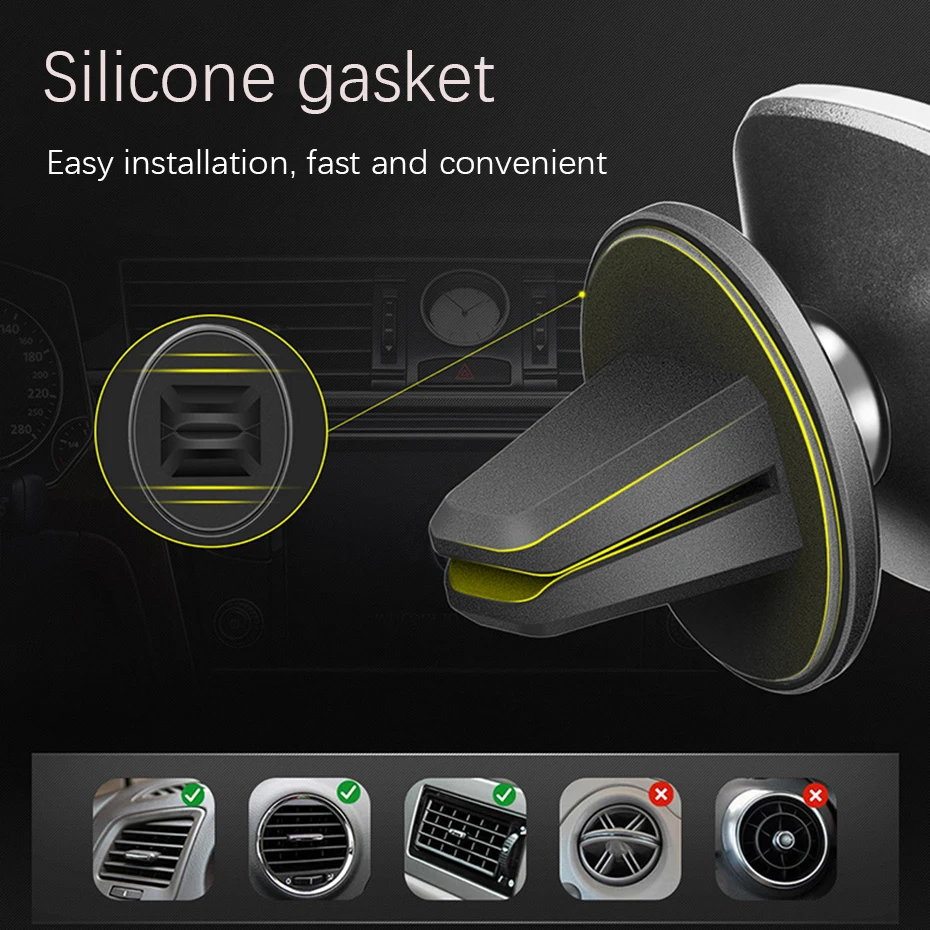 Leeioo Универсальный автомобильный держатель на 360 градусов, магнитный автомобильный держатель для телефона, gps подставка, вентиляционное отверстие, магнитное крепление для iPhone 5S 7 6 8 X
