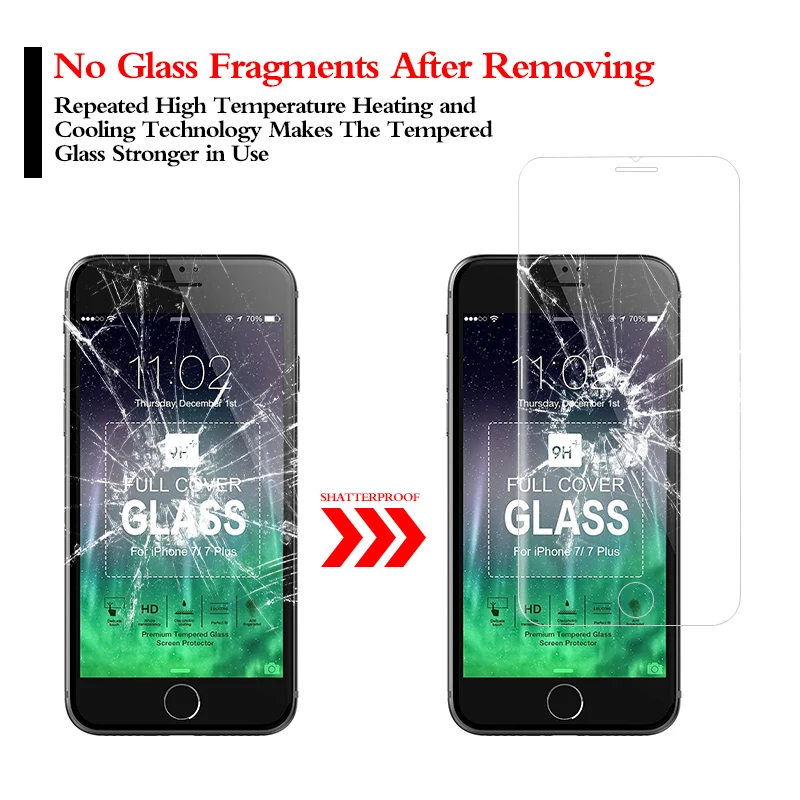 MCMEME For iPhone 6 6S 7 Plus 4D COLD CARVING Full Cover Screen Protector Ultra-thin 9H Tempered Transparent Glass For i6 i7 7 -3