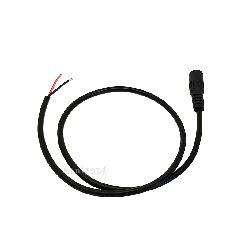 10PCS/ lot Straight DC Power Plug 5.5X2.1mm Female Single Head Jack with Cord Connector 20AWG Cable for led cctv camera 1.3ft
