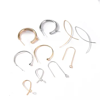 

10pcs Semi-circular C-shaped Ear Hook DIY Earrings Making Accessories Alloy Cross Ear Pin Handmade Earring Jewelry Findings