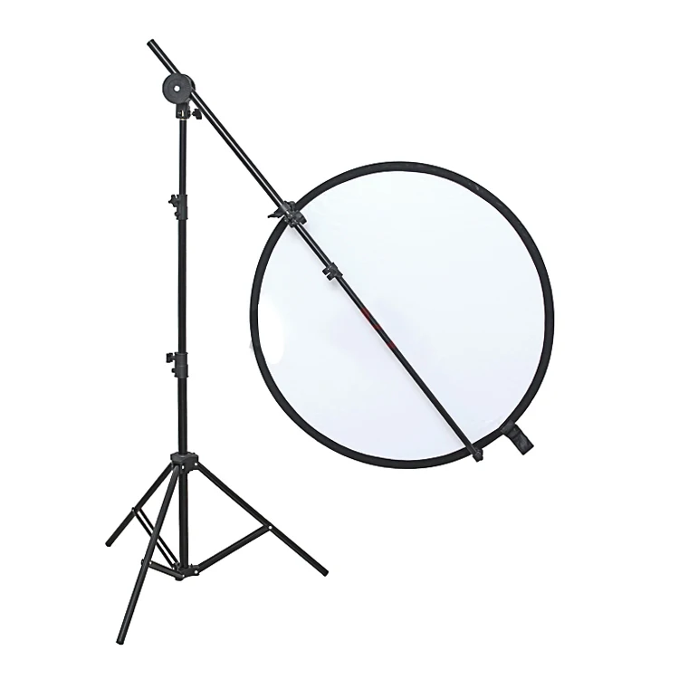  Studio Photo Holder Bracket Swivel Head Collapsible Reflector Disc Arm Support Light Stand Aluminiu