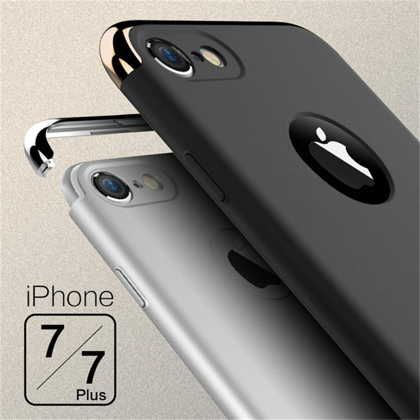 Luxury Matte Phone Cases For iPhone 7 Plus 3 in 1 Hard Back Cover Capa