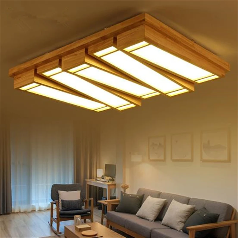 

Japanese Individuality Style Solid Wood Light Post-modern Art Bedroom Living Room Ceiling Light LED Lamp Free Shipping