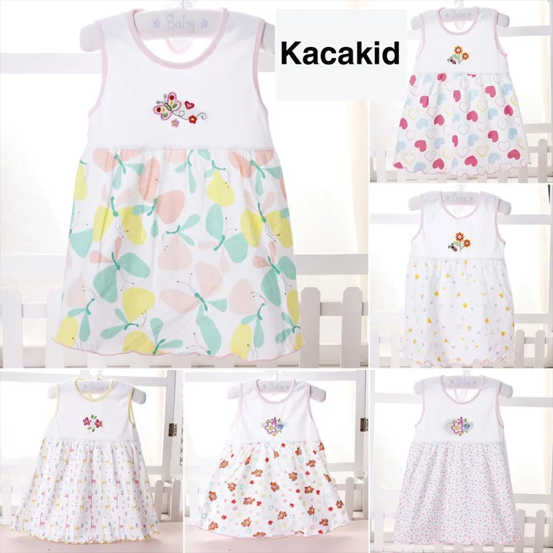 

New Fashion Infant Baby Girls Dresses Printed Sleeveless A-Line Dresses Summer 2019 Casual Toddler Girl Clothes Hot 1-2Y M8