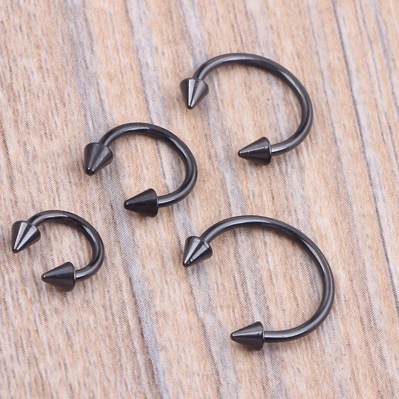 mix 6-12mm Stainless Steel Balls Circulars Horseshoes Barbell Ring Eyebrow Nose Rings Body Piercing Jewelry