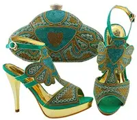 Итальянская обувь и сумка! Комплект из туфель и сумочки в африканском стиле, итальянская обувь на высоком каблуке с сумочкой в комплекте