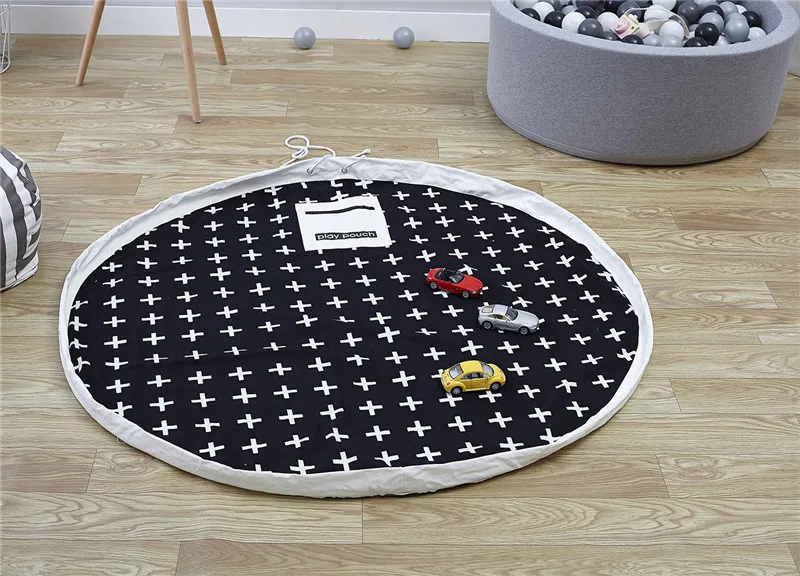 Baby Playing Mat Toys Road pattern infant Bag Mats Portable Kid Carpet Triangle Play Mat Toddler Collection Storge Bag