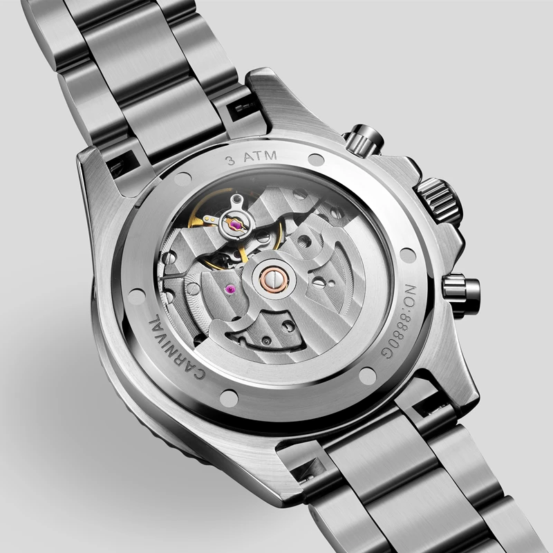 Часы наручные Carnival Moon phase Мужские механические автоматические водонепроницаемые