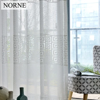 

NORNE Decorative Semi White Lace sheer Curtain for Window Dinning Living Room Kitchen Bedroom Curtains Drape Blinds Voile Panels