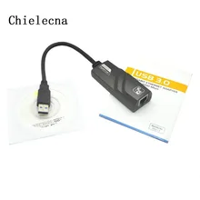 Chielecna Новое поступление подключаемый к 10/100/1000 Мбит/с Gigabit Ethernet RJ45 Сеть USB 3,0 адаптер карты для ipad