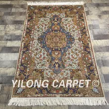 Yilong 3'x5' ручной работы персидский ковер турецкий античный "Медальон" шелковый ковер(QZT22A3x5