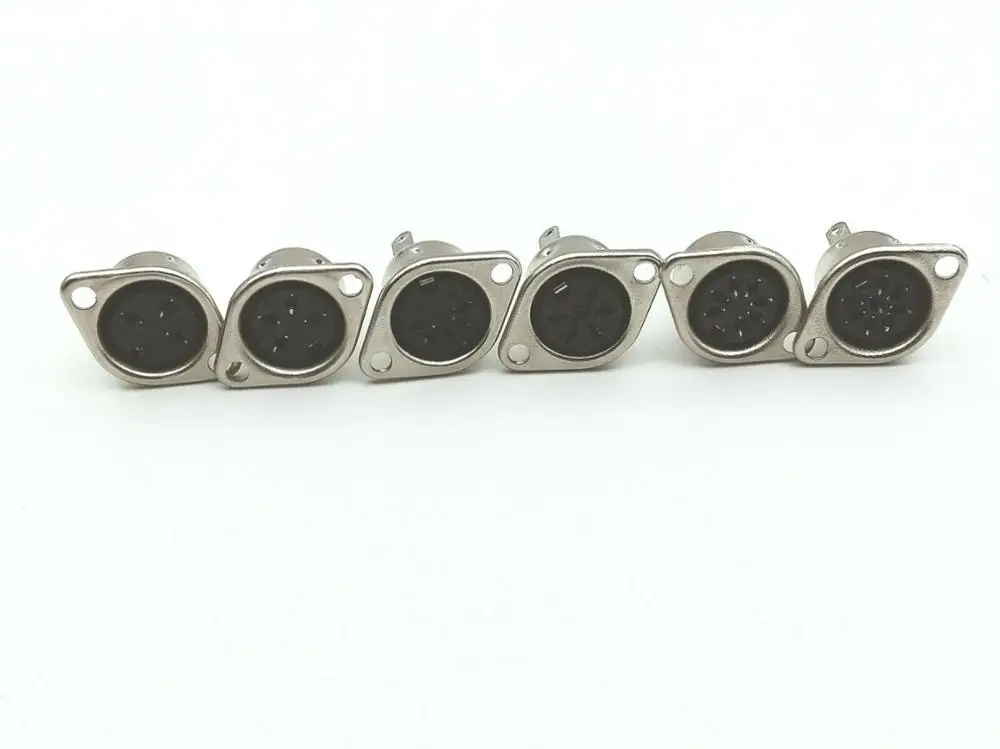 50 шт. 3pin/4pin/5pin/6pin/7pin/8pin DIN гнездовой разъем Кабельный адаптер Панельное крепление