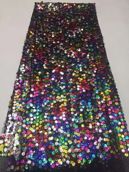 

CiCi-12.2922 embroidered Mesh Tulle fabric Factory price sequins Nigerian lace fabrics