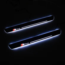 MOTORFANSCLUB Стайлинга Автомобилей Стикер Акриловые LED Добро Пожаловать Scuff Педаль Плиты Накладки На Пороги Для Audi A4 S4 RS4 B9 2013 2014 2015