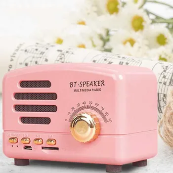 

Retro Bluetooth Speaker Portable Mini Speakers Support TF Card Playing FM Radio Hands-Free For Phone PC Wireless Speakers