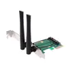 NoEnName_Null Высококачественная беспроводная сетевая карта WiFi Mini PCI-E Express к PCI-E адаптеру 2 антенны Внешний ПК ► Фото 2/6