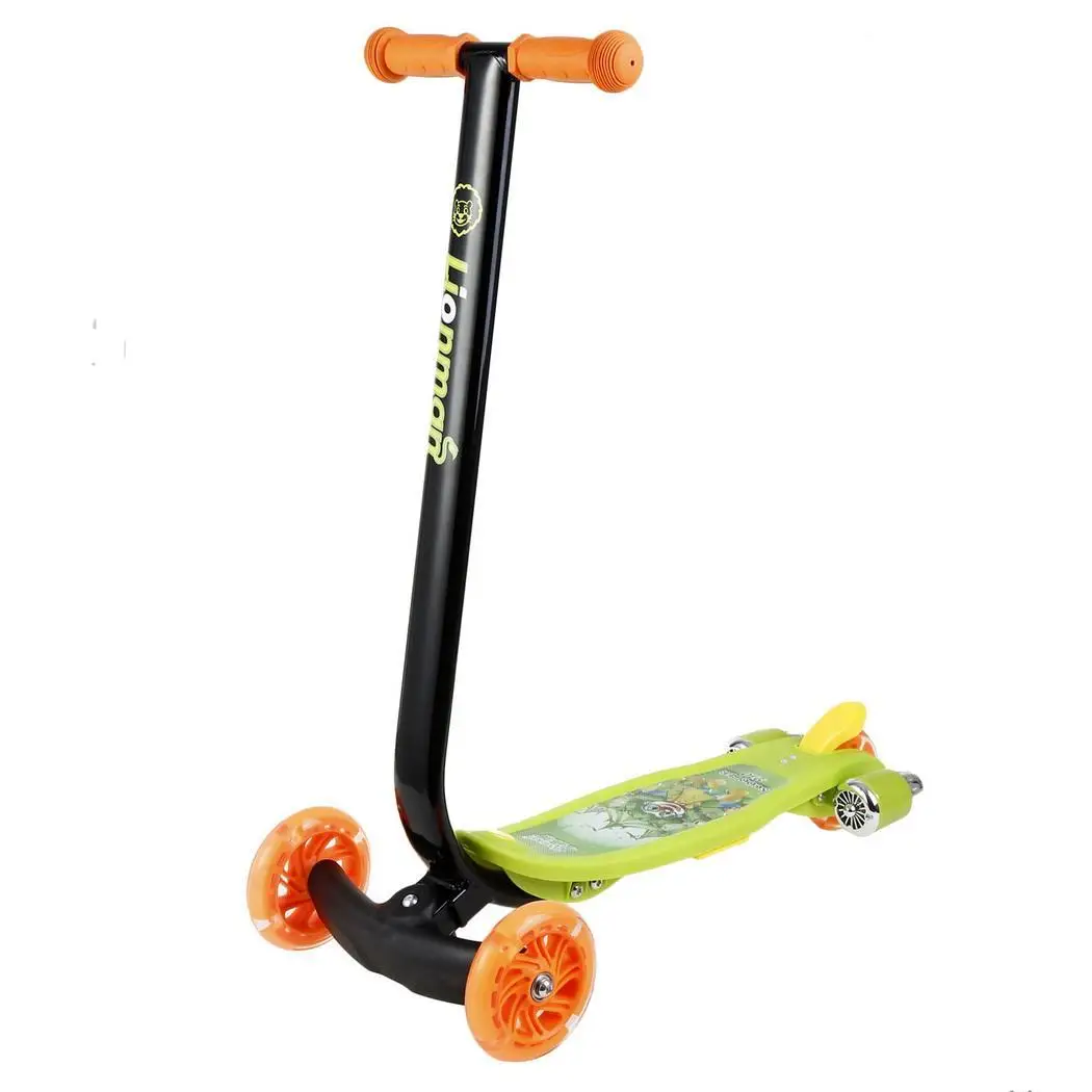 

Adjustable Kick Scooter with LED Light for Children Foldable Printing 3 Wheels Outdoor Ride on Cars Toys