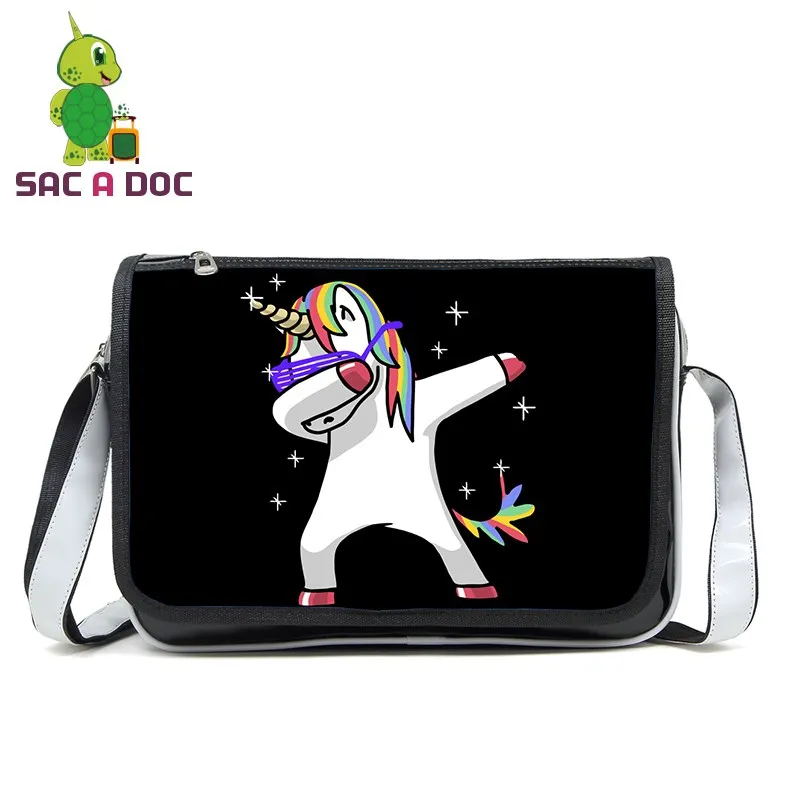 

Dabbing Unicorn Deadpool Crossbody Messenger Bag Women Men Pu Leather Handbags Teenagers Students School Shoulder Bags